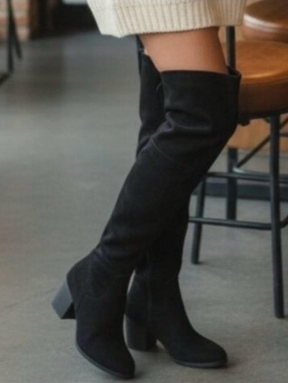 BP Luke FAB over the knee boot black vegan suede - size 8.5